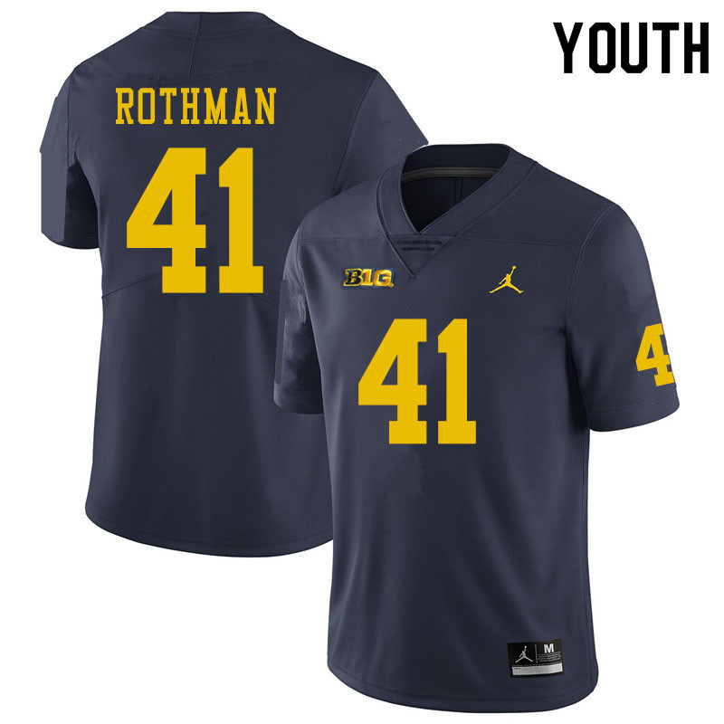 Youth #41 Quinn Rothman Michigan Wolverines College Football Jerseys Sale-Navy